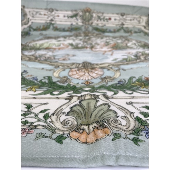Atelier Choux Paris Organic 100% Cotton Baby Blanket Flamingos Sea Green. - Picture 3 of 8
